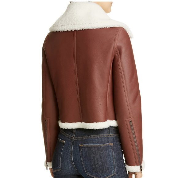NWT Theory Genuine Shearling Moto Jacket - Picture 5 of 16